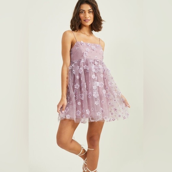Altar'd State Dresses & Skirts - ❤️Aurora Floral Mesh Baby Doll Dress